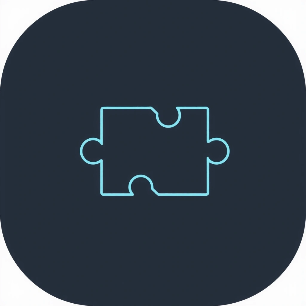 Icon representing a puzzle piece fitting together