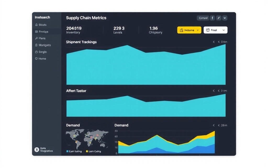 Data visualization dashboard showing supply chain metrics and performance indicators
