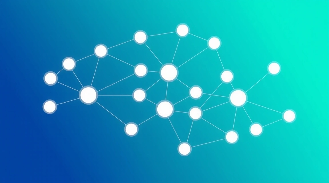 Abstract network of interconnected devices and data points, representing third-party cookie tracking