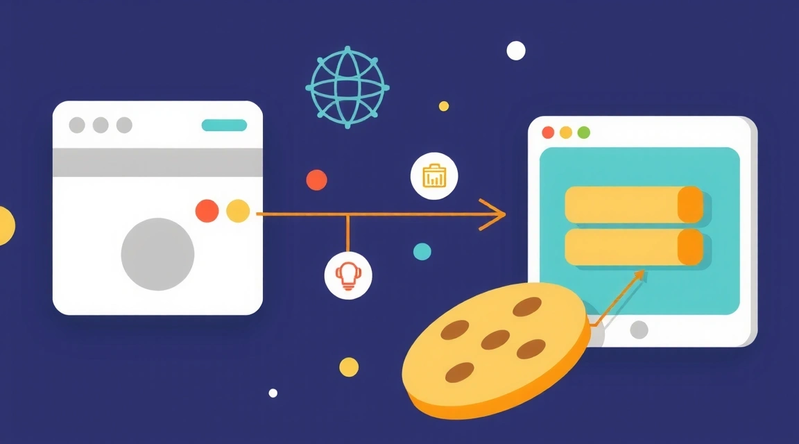 Illustration of a browser cookie being stored on a computer