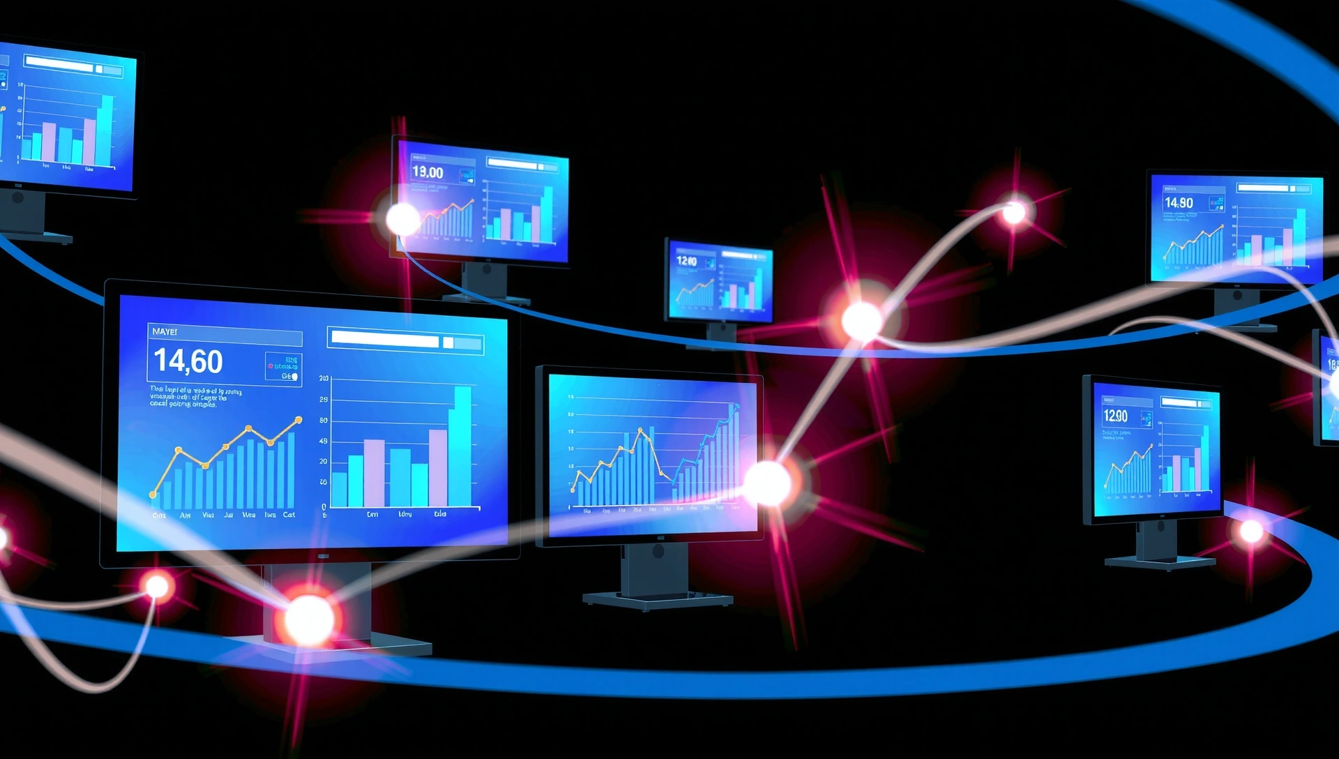 Dynamic data charts and graphs representing business growth and strategic insights