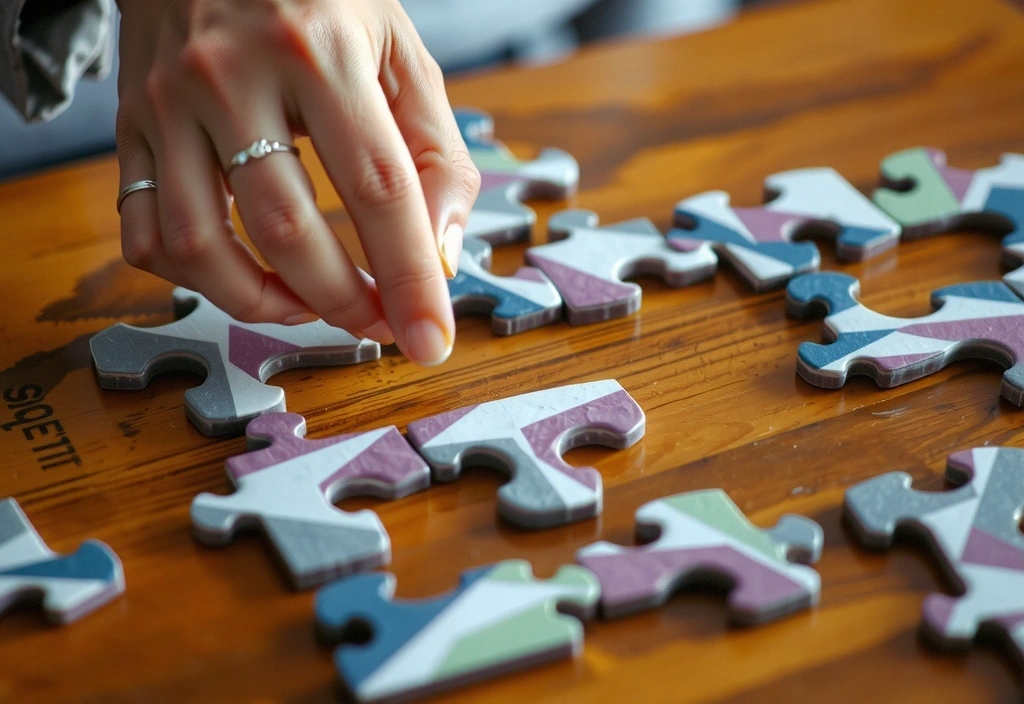 A hand placing a final piece into a complex puzzle, symbolizing the successful implementation of a strategic plan.