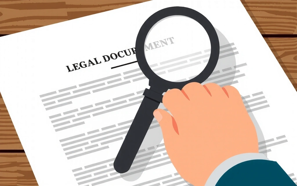 A legal document with a magnifying glass over it, representing terms and conditions.